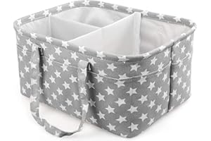 Business Trend Baby Nappy Caddy, Portable Nursery Organizer, Storage Basket for Babies, Portable Holder Tote Bag for Changing Table Car Travel Newborn Essentials .Baby Gift Accessories (grey)