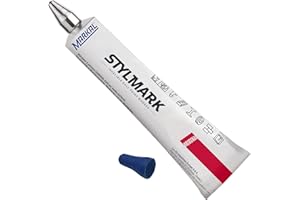 Markal 96657 Stylmark Marqueur, Pointe bille 3 mm en acier, Bleu