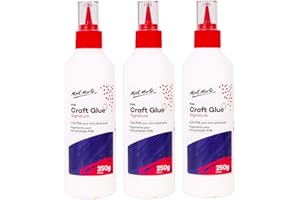 Mont Marte PVA Craft Glue Fine Tip 250gm - 3 Pack, Great for a Wide Variety of Craft Projects and Dries Quickly to a Clear Finish.