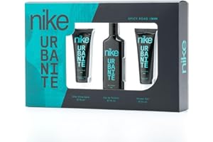 NIKE - Spicy Road, Estuche de Regalo Hombre, Colonia 75ml + Gel de Baño 75ml + After Shave 75ml, Eau de Toilette Natural y Masculina, Aroma Cítrico Amaderado, Fragancia Fresca, Impactante y Duradera