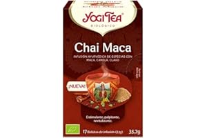N&S YOGITEA YOGI TEA CHAI MACA 17infusiones – mélange de plantes à infuser, se savoure nature ou avec un peu de miel et est conçu pour offrir un grand confort d’utilisation au quotidien. et devient un all