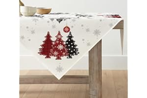 Artoid Mode Czerwona sosna, drzewa, Boże Narodzenie, obrus, obrus zimowy, do kuchni, dekoracja stołu wewnątrz, na urlop, imprezę, 85 x 85 cm