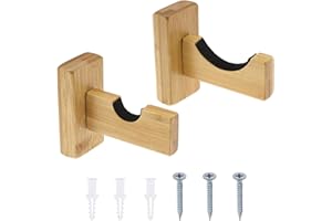 YINETTECH Lot de 2 supports muraux pour batte de baseball avec vis dissimulées - Support mural horizontal - Marron