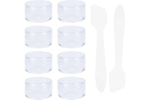 LUENHEGO 8 Stück Kleine Döschen 5ml mit Deckel Plastik Cremedosen zum Befüllen Leer Kosmetik Tiegel mit 2 Minispateln Creme Dosen Reise Töpfchen Döschen Set für Lippenbalsam, Lotion, Creme, (Transparent)