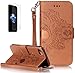 Produktbild Apple iphone 7 Plus(2016) New Design New Design Hülle mit Panzerglas,ISENPENK Original Flip Bookstyle Cover Wasserdicht Shockproof Anti Slip Protection Stoßfest Leather Case mit Standfunktion,3D Schädel Muster Pattern Wallet Case mit Intern Karte Schlitz,Anti-Sturz Stoßdämpfend Magnetic Closure Handygürtel Wallet Tasche Schutzhülle Leathertasche für Apple iphone 7 Plus(2016) 5.5Zoll-[Schädel patter,braun]+Panzerglas/Schutzfoile/Displayschutzfolie