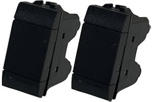 MOKEKA 2 pezzi Prese Interruttore Unipolare, 16A 250V - Compatibile con Bticino Living Light e Living International - Adatto per Casa e Ufficio (2 Pezzi Interruttore Unipolare, Nero)