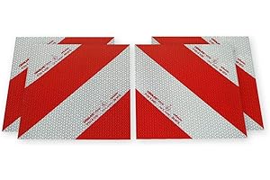 Selbstklebende Reflecto Kfz-Warnmarkierung Zuschnitte aus Orafol ORALITE 5921M in vielen Varianten (4X 282mm x 282mm)