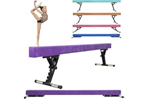 SPORTBOB Poutre Gymnastique Enfant 244cm avec 5 Hauteurs Réglables, Niveau Haut et Bas, Poutre d'entraînement Gymnastique Equipement de Gymnastique pour Débutants et Gymnastes Professionnels avec Jambe