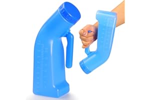 LAOJU Urinalflasche Tragbare Urinal Toilette Männlich Kunststoff Pee Flasche 1L Urinflaschen mit Schraubdeckel Wee Potty für Reisezelt Camping Notfall