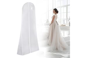 POFIBO Kleidersack für Brautkleid, Atmungsaktiver Kleidersack Lang 180cm Kleiderschutzhülle, Kleidersäcke mit Reißverschluss für Brautkleider Abendkleider Lange Mäntel