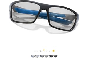 TJUTR Photochromic Polarised Sunglasses for Mens Light Reactive Sunglasses for Day and Night Cycling Glasses Wraparound UV400 Protection