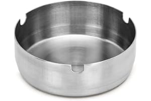 Zap Impex Posacenere da tavolo rotondo in acciaio inox, adatto per portasigarette