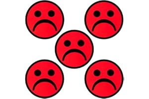 2DOBOARD Sad Smiley Magnets - Red - 5 Magnets - 2 Inch - Whiteboard Magnets at School or Office