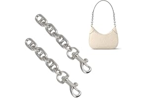 Homirty 2Pieces Metal Handbag Chain,12cm/4.7inch Bag Extender Chains,Purse Strap Extender,Bag Strap Extender Short Chain,Metal Bag Strap Replacement,for Clutch Handbags Shoulder Bag (Silver)