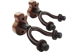 QOOSEA Yumzeco TTCR-II 2-pak wieszak ścienny na gitarę, drewniany stojak na gitarę, wieszaki ścienne, haczyki na gitarę, uchwyt ścienny do akustycznej elektrycznej, klasycznej gitary basowej, mandoliny, skrzypce ukulele, uchwyt ścienny