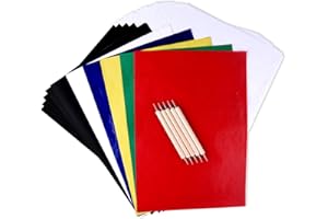 TUPARKA 125 Blatt farbiges Kohlepapier und Transparentpapier mit 5 PCS-geprägten Stift-Werkzeugen, Kohle-Transferpapier für Holzzeichnungen