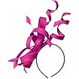 Caprilite Sinamay Headband Swirl Fascinator For Women Wedding Ascot Races (Fuchsia Hot Pink)