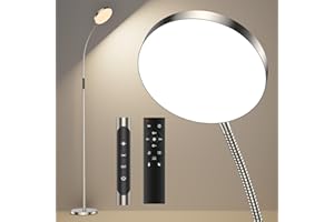 ‎ANTENLICHT ANTENLICHT NOVA Stehlampe LED | Sofa stehlampe dimmbar mit Fernbedienung | 4 Farbtemperaturen & 4 Helligkeiten | 30 Min & 1 Stunden Timer | 18W Stehleuchte Silber für Schlafzimmer, Wohnzimmer, Büro