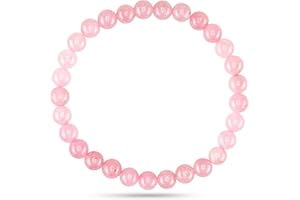 PURAJA Bransoletka z kamienia szlachetnego z prawdziwego kamienia naturalnego, 6 mm bransoletka z wysokiej jakości minerałów: turmalin, różowy kwarc, kryształ górski, ametyst, awenturyn