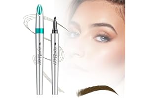 ‎JOHNBOLIN Augenbrauenstift Wasserfest, 3D Microblading Augenbrauenstift Eye Brow Pencil mit 4 Gabelspitze Applikator, Dunkelbraun Eyebrow Pencil Erzeugt Mühelos Natürlich Aussehende Brauen (Dunkelbraun)