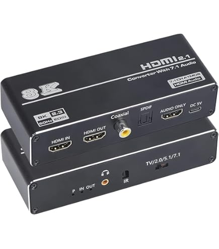 Etzin HDMI Switch 7.1 Audio Extractor 4K 60Hz, HDMI Atmos 7.1CH