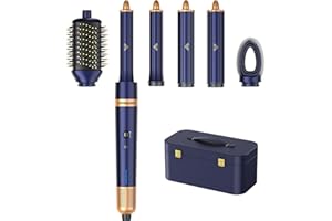 PFRISURP Cepillo Secador de Pelo voluminizador para Curling Air Styler 6 en 1, Rizador Pelo Aire, Cepillo de Aire Caliente de Alta Velocidad con Iones Negativos para Voluminizar, Secar y Rotar