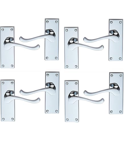 Victorian Scroll Latch Polished Chrome Latch Hinge Pack - View #8