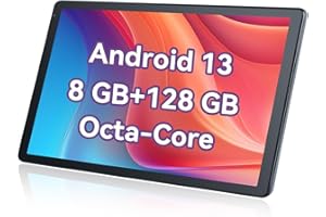 Pazhonz Tablet Android 13 Tablet Octa core da 10 pollici, 8 (4+4) GB RAM 128 GB ROM, Bluetooth 5.0, WiFi 6, fotocamera 5MP+8MP (gray)