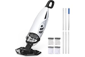 Enhulk Poolsauger Akku PC68, Poolreiniger mit Filter, Betriebsdauer bis zu 60 Minuten, 335cm Teleskopstange