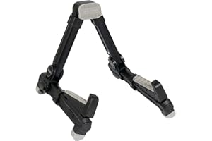 CASCHA Ukulelenständer aus Aluminium verstellbarer Ständer klappbar I Ukulelehalter A-Form rutschfeste Gummifüße Alu Ständer I Konzert Ukulele Ständer schwarz I Halter für Ukulele für Kinder