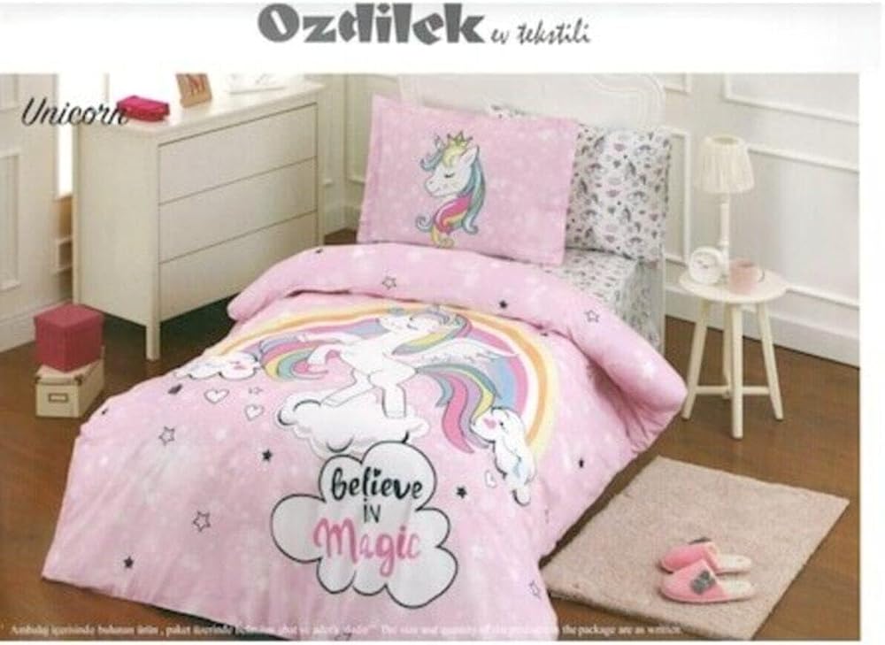 Özdilek Unicorn Tek Kişilik Nevresim Takımı Pembe