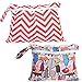 Damero 2pcs/pack Cute Travel Baby Wet and Dry Cloth Diaper organiser Bag, Tree+Red Chevron