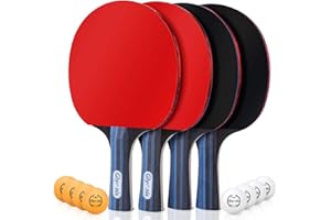 ‎GLYMNIS Glymnis Tischtennisschläger, Tragbares Tischtennis-Set, Premium Tischtennis Schläger Set, 3-Sterne-Tischtennisbälle, Kompakte Aufbewahrungstasche für Anfänger, Familien, Profis
