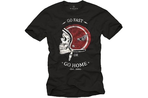 Makaya T-Shirt Casque de Moto GO Fast Or GO Home