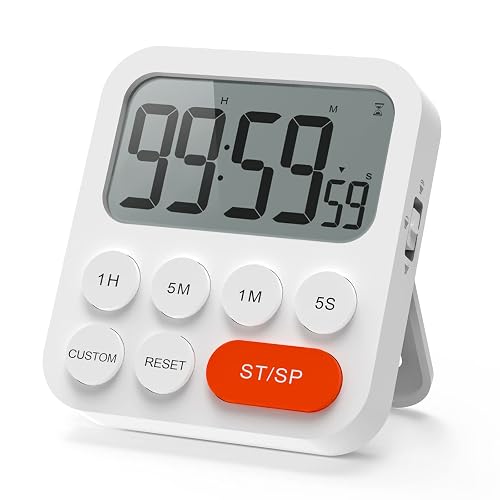 Liorque Küchentimer, digital, magnetisch, mit Uhr