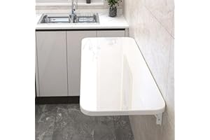 OHMG Esszimmertische, klappbarer Wandtisch, klappbarer Esstisch zur Wandmontage, klappbarer Schreibtisch, für die Wand im Büro, Küche, Esszimmer (weiß -80 x 60 x 1,6 cm)