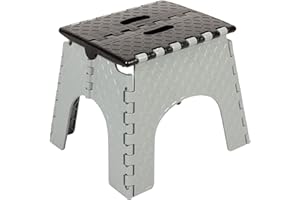 Bestlivings - Sgabello pieghevole in plastica, portata fino a 120 kg (dimensioni: 32,5 x 28 x 26,5 cm), con maniglia per il trasporto