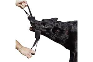 DINGO GEAR WWW.DINGOGEAR.COM 1977 Dingo Gear K9 IGP & Fun Jouet à mâcher en nylcot avec 2 poignées Noir 28 x 7 cm