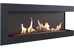 KRATKI TÜV biocamino angolare 1200x280 mm camino a parete biocamino biocamino camino decorativo nero