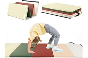 ‎PHYSKCAL PhysKcal 195 x 75 x 3 cm Klappbare Weichbodenmatte Turnmatte Fitnessmatte Gymnastikmatte mit Tragegriffen, Sportmatte Spielmatte, Tumbling-Matte für Kinder, Polsterung für Activity Play