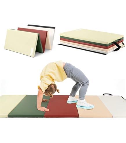 PhysKcal 5 Panel Beschwingt inklapbare zachte vloermat, turnmat, fitnessmat, gymnastiekmat met handgrepen, sportmat, speelmat, tumbling-mat voor kinderen, vulling voor activiteitsspel PhysKcal 5 Panel Beschwingt inklapbare zachte vloermat, turnmat, fitnessmat, gymnastiekmat met handgrepen, sportmat, speelmat, tumbling-mat voor kinderen, vulling voor activiteitsspel