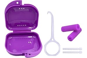 HRASY Ensemble orthodontique invisible (lot de 4) – Un outil de retrait d'aligneur | un étui de retenue | deux plateaux d'alignage, accessoires de soins buccaux (violet)