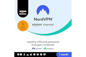NordVPN Amazon Essential, 10 Devices, 1-Month, VPN & Password Manager, Digital Code