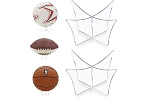 2 Pcs Support De Présentoir De Balle,Transparent Support De Balle en Acrylique Présentoirs De Football en Acrylique pour Basketball Football Volleyball Ballon Rugby Ball (Transparent)