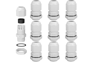 hb-digital Dławik kablowy M12 do kabli o średnicy 3-6,5 mm, IP68, pyłoszczelny i wodoszczelny, z gumową uszczelką, przeciwnakrętką, listwami zaciskowymi, tulejką zaciskową, izolacją, wprowadzeniem