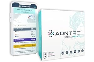 ADNTRO Test ADN Online Test Genético Incluye: Orígenes y Ancestros + Nutricional + Intolerancias | Ampliable: Deporte, Longevidad, Curiosidades, Salud, Rasgos Personalidad (Entry)