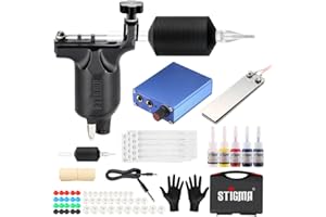 Stigma MK648 profesjonalny zestaw do tatuażu 5 tuszy do tatuażu, 20 igieł, zasilacz sieciowy, pedal Tatto Kit
