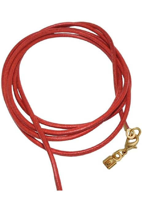 Collier En Cuir Naturel Marron 1m - Réglable, Fermoir Mousqueton Argenté Pour Pendentif