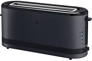 WMF Brödrost med lång slits, 2 skivor med brödfäste, smal brödrost, XXL, bagelfunktion, 7 rostningsnivåer, 900 W, i rostfritt