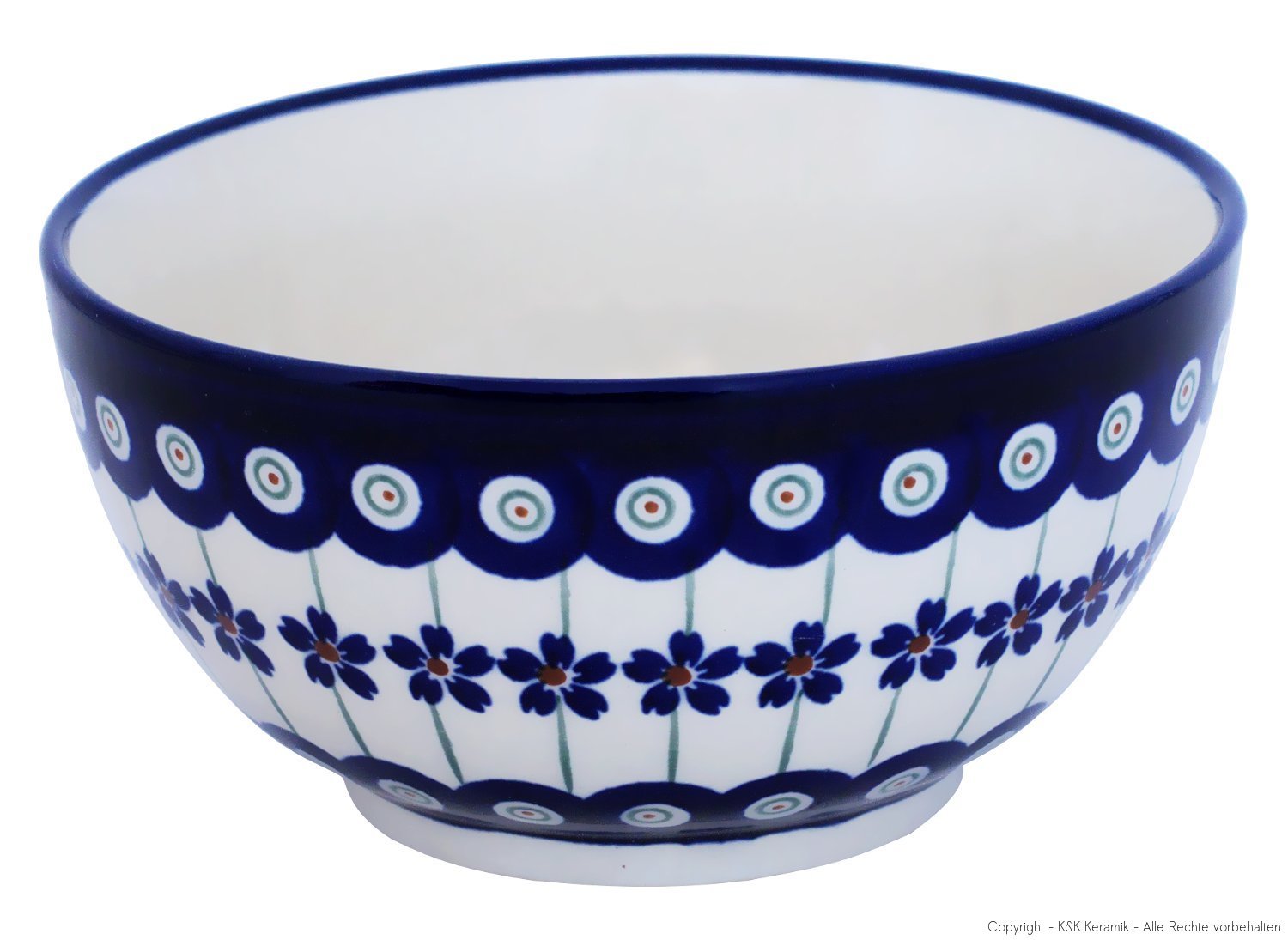 Boleslawiec Pottery Small Bowl, Ø14.0 cm, Original Bunzlauer Keramik, Decor 166a